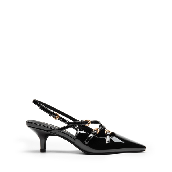 Buckle Slingback Stiletto Heel Pumps - BLACK - 1